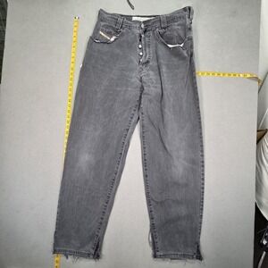 Diesel Jeans Mens Baggy Tapered Black Gray Thrashed Fits 32x32